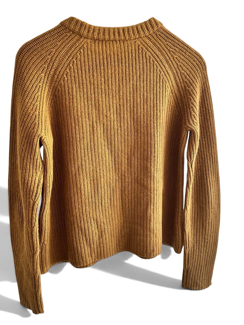 Jenni Kayne Women's Cashmere Fisherman Sweater mustard yellow Size S - Picture 4 of 9